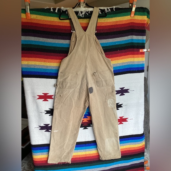 Vintage Carhartt overalls R20 with tool pouch made in USA 42 x 32 - Picture 9 of 11